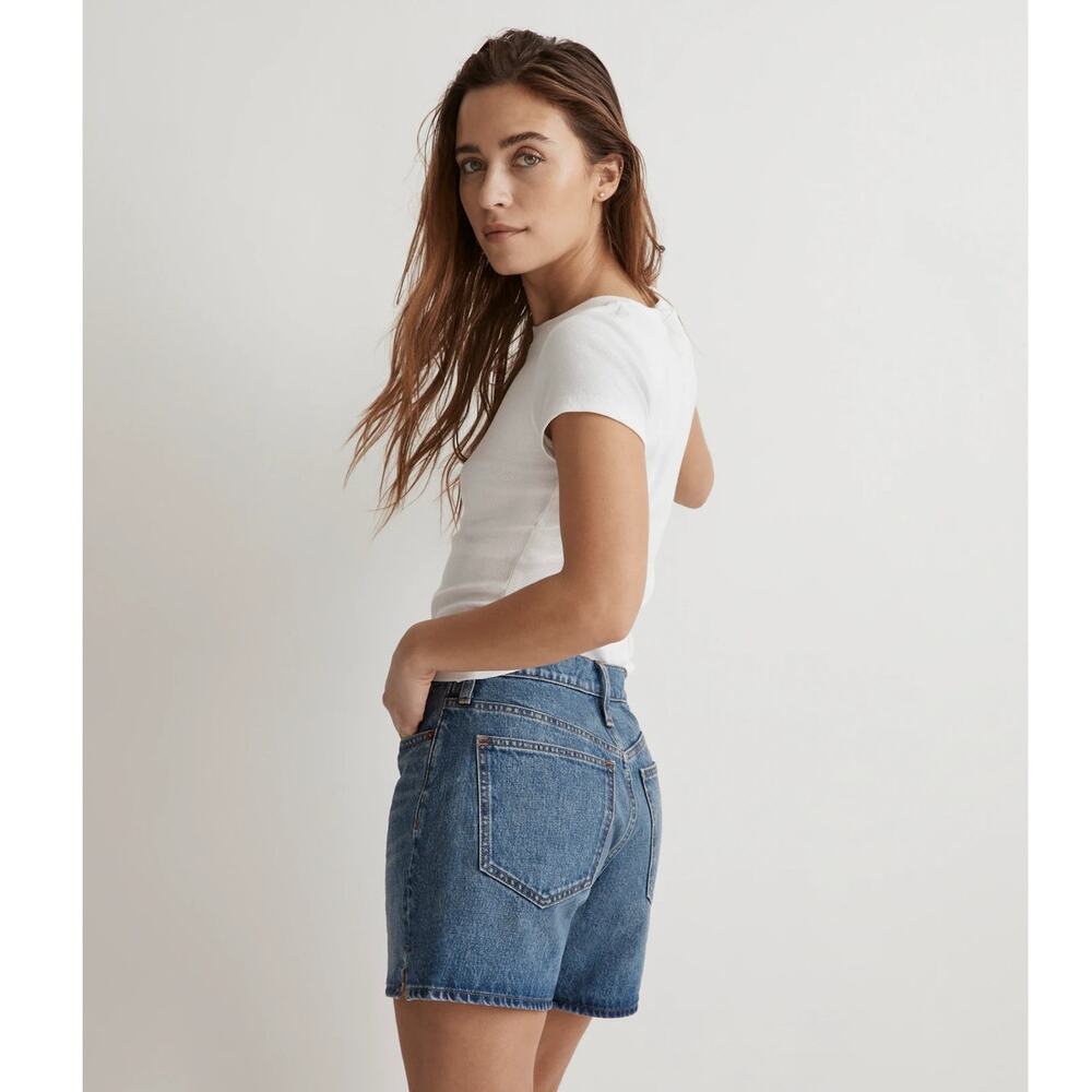 MADEWELL Relaxed Mid-Length Denim Shorts Kimbrough Wash Rigid Denim Size 28